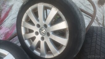 4x ALU kola R16 5x112 ET45 pneu 205/55/16 + 215/55/16 - 6