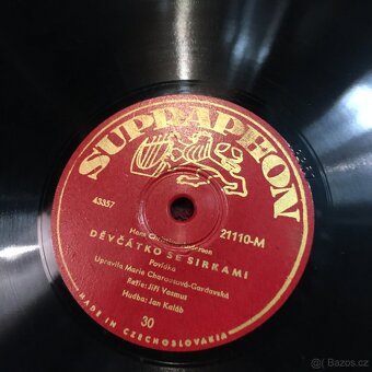 Šelakové gramofonové desky pohádky Popelka Perníková - 6