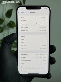 iPhone 12 Pro Max 128GB stříbrný - 100% baterie - 6