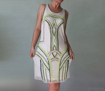 Nové smetanové šaty s korálky Miss Selfridge vel.44 - 6