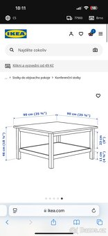 Konferenční stolek HEMNES (IKEA), bílé mořidlo. - 6
