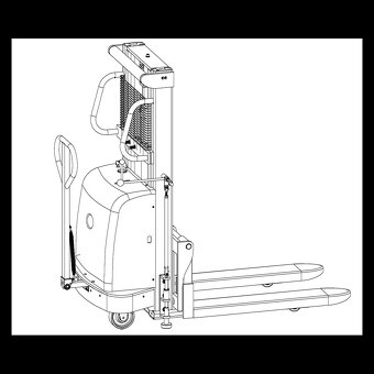 Nový polo-elektrický vysokozdvižný vozík 2t 2000mm - 6