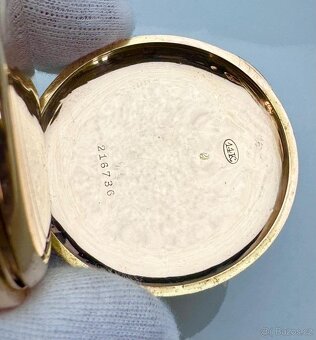 14K ZLATÉ PÁNSKÉ KAPESNÍ HODINKY S ŘETÍZKEM - FUNKČNÍ - 6