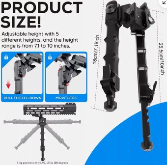 Dvojnožka (bipod) D rychloupínací picatinny 22mm NOVÝ - 6