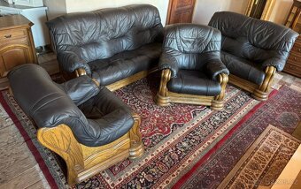 Rustikální kožená sedací souprava,6089 - 6