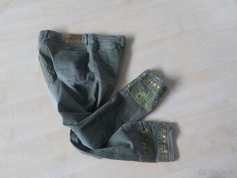 Desigual tmavě zelene džiny vel 38 pas82+ elastan - 6