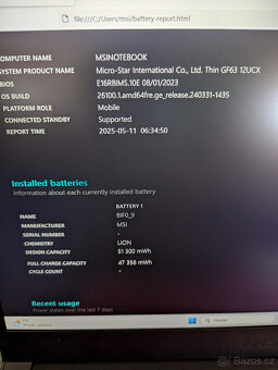 Notebook MSI Thin GF63 - 6