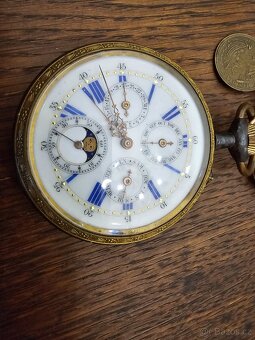 Velké kapesní hodinky s kalendářem a lunarními fazemi - 6