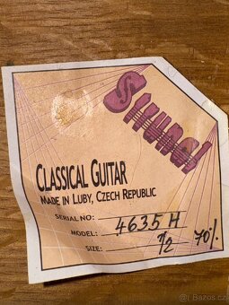 Klasická kytara Strunal ½ – vyrobená v ČR (Luby) - 6