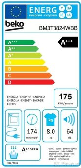 Nová sušička BEKO A+++ 8 kg, ZÁRUKA - 6