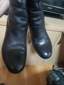 černé kožené kozačky  vel.39 - 6