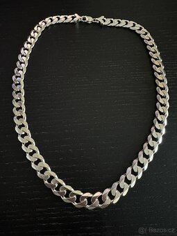 Pánský stříbrný řetízek 925, Pancer, 124.4g, 55cm, - 6
