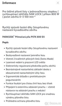 Elektrická přímočará pila Parkside 800W - 6
