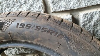 195/55 R16 91H, 2 kusy zánovních zimních pneu - 6