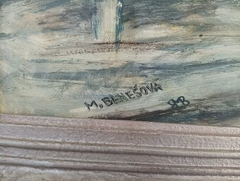 MARTA BENEŠOVÁ - BŘEHOVÁ OBRAZ OLEJ NA DESCE - 6