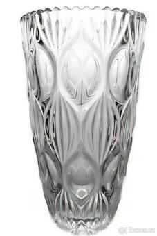 Retro lisovaná skleněná váza 20 cm,  váha 1,30 kg - 6