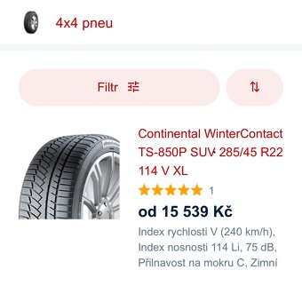 285/45 R22 Conti+Pirelli zimní 90% - 6