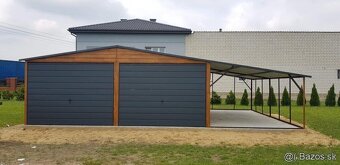 moderni garaz , dvojgaraz , drevodekor, plechova garaz - 6