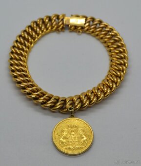 Zlatý náramek s mincí - 6