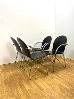 Retro židle 80. léta chrom kůže - 6