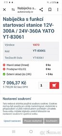 Nabíječka YATO 12-24V včetně okamžitého startu, PC 7000 Kč - 6