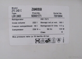 CHLADNIČKA S MRAZNIČKOU ZANUSSI - A+ - 125cm - 6