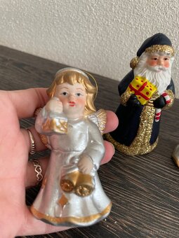 Porcelánový zvoneček, andělíček, santa, Mikuláš - 6