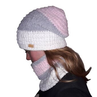 🍂 Podzimní / zimní homeless souprava čepice, nákrčník - 6