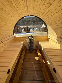 Zahradní sudová sauna 3M s předsíní - 6