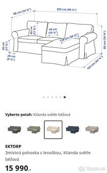 Rozkládací sedačka s úložným prostorem Ikea Ektorp - 6
