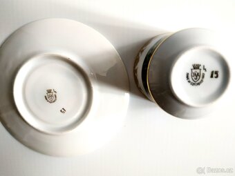 Kávovy servis porcelán - 6+4 šálky + podšálky Stržná - 6