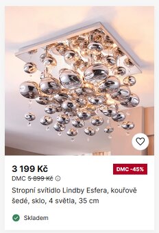 Stropní světlo Lindby Esfera se skleněnými koulemi - 6