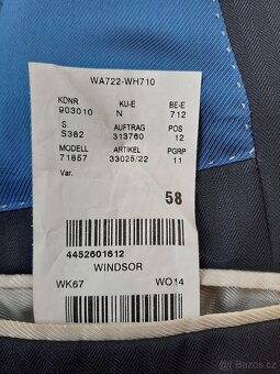 Modročerný pánský vlněný oblek Windsor modern vel. 58 na výš - 6