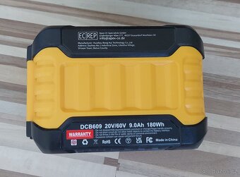 Velký Aku 20V/9.0Ah DCB 609,pro nářadí DeWALT a jiné nářadí. - 6