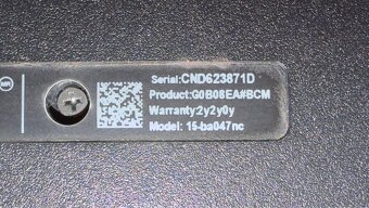 HP Notebook 15-ba047nc 8GB RAM 240GB SSD - 6