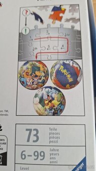 PUZZLE - BALL 3D. POKÉMON. EasyClick 73 dílků. - 6