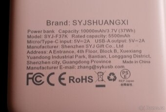 POWEBANKA na dobíjení vašich zařízení kapacita. 10.000 mAh - 6