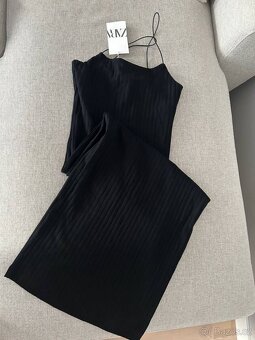 Zara Dlouhé černé šaty na ramínk M / 38 / 10· - 6