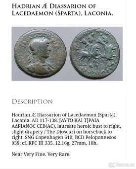 Spartská mince: Diassarion Lacedaemon RARITA - 6