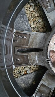 Prodám originál hyundai alu kola 16" + letní + tpms - 6