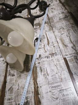 Rustikální lustr+ 5 led žárovek - 6