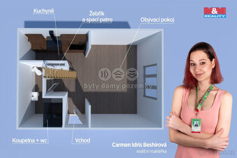 Pronájem bytu 1+kk, 26 m², Zdice, ul. Palackého náměstí - 6