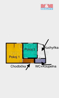 Pronájem bytu 2+kk, 50 m², Opočno, ul. Baštecká - 6
