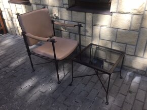 Kovová souprava křeslo + odkládací stolek Lorraine - 6