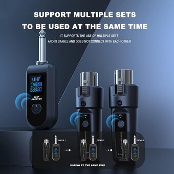 Převodník bezdrátového mikrofonu UHF Systém XLR - 6