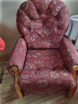 sedací souprava (gauč+2 křesla + 2 taburety) - 6