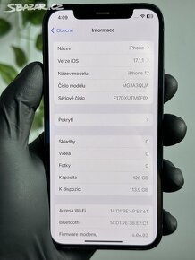 iPhone 12 128GB černý - 100% baterie - 6