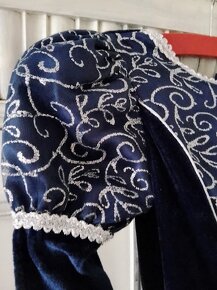 KARNEVAL HRAČKA ŠATY PRO PRINCEZNU TMAVĚ MODRÉ SAMET - 6