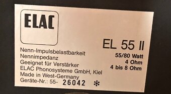 REPROSOUSTAVY ELAC EL 55 II (ROK 1986) - 6