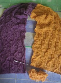 RUČNĚ PLETENÁ, NOVÁ, EXTRA DLOUHÁ ŠÁLA-PLÉD: 2,5metru x 30cm - 6